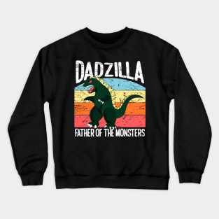 Dadzilla Father Of The Monsters Retro Vintage Sunset Crewneck Sweatshirt